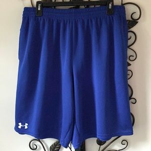 🔥2 for $15🔥 Under Armour Mesh Shorts    Loose Fit   Pockets   Blue/White    XL
